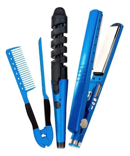 SET DE PLANCHA, PEINE Y  RIZADOR