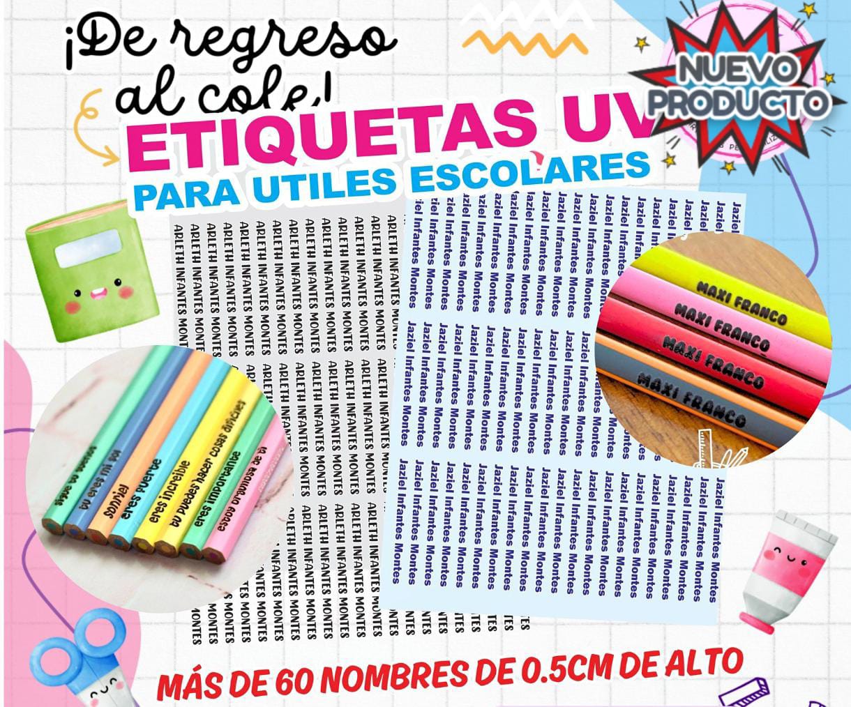 STIKERS ESTAMPADO PERSONALIZADOS TAMAÑO A5