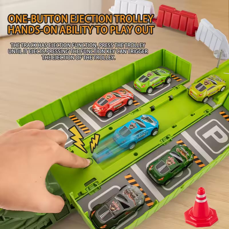 DINO TRAILER C/ PISTA + CARRO